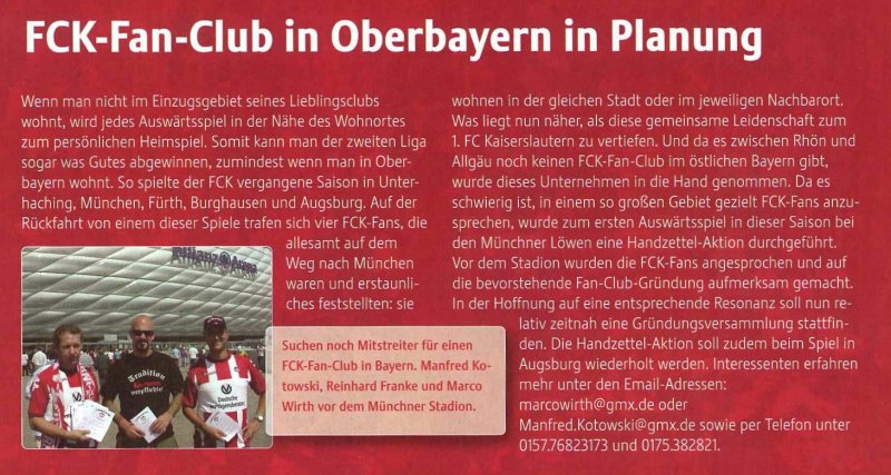 FCK-Fan-Club in Oberbayern in Planung